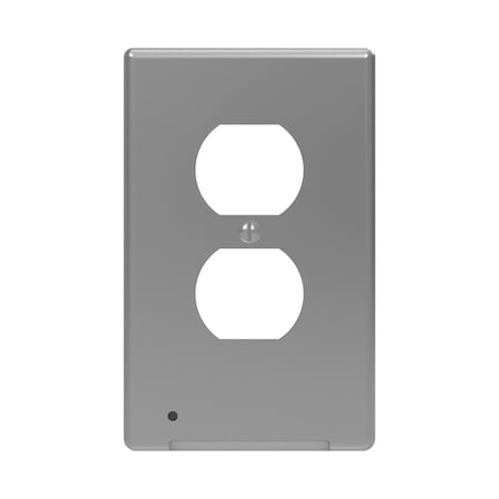 Westek Westek LumiCover Satin Nickel 1 gang Plastic Duplex Nightlight Wall Plate 1 pk LCR-CCDO-N